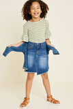 Asymmetrical Heart Stitch Denim Skirt