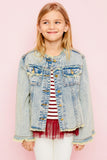 G2148 FADED DENIM Bell Sleeved Denim Jacket Front