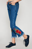 G2162 MID DENIM Rose Embroidered Jeans Alternate Angle