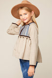 G2388 TAUPE Embellished Jacket Alternate Angle