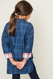 G3113 MID DENIM Plaid Denim Jacket Back