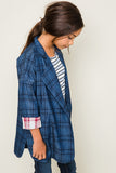 G3113 MID DENIM Plaid Denim Jacket Side