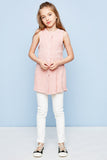 G3231 DUSTY PINK Sleeveless Button-Up Dress Alternate Angle