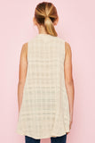 G3231 NATURAL Sleeveless Button-Up Dress Back