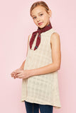 G3231 NATURAL Sleeveless Button-Up Dress Alternate Angle