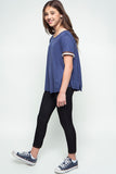 G3259 Black Relaxed Stretchy Denim Leggings Side