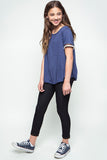 G3259 Black Relaxed Stretchy Denim Leggings Full Body 3