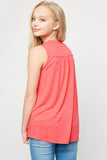 G3310 Cherry Two Pocket Sleeveless Tunic Back