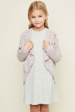 G3420-MAUVE Bolero Knit Cardigan Front