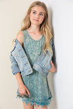 G3435 Forest Girls Acid Wash Tank Dress Front