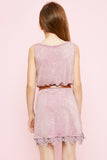 G3435 Lilac Girls Acid Wash Tank Dress Back