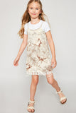 G3482 Taupe Girls Tie-Dye Tank Dress Full Body