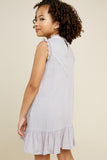 G3534-SILVER Sleeveless Mini Lace Tunic Back