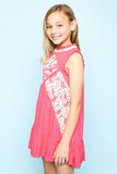 G3534 Strawberry Girls Ruffle Lace Swing Dress Side