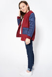 G3867 Burgundy Girls Two Toned Jacket Pose