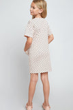 G4205 PINK Polka-Dot Mini Shift Dress Back