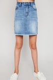 G4209 LIGHT DENIM Side Stripe Denim Mini Skirt Front