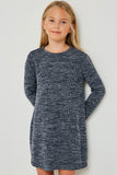 Long Sleeve Heathered Ribbed Dress