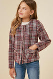 G4281-RED MIX Tweed Square Pocket Jacket Front