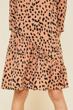 G4382-SALMON Asymmetrical Ruffle Mini Swing Dress Detail