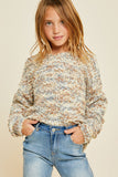 G4390 CAPPUCCINO Textured Cropped Sweater Front