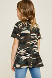 G4442-CAMO Camo Ruffle High-Low T-Shirt Back