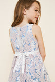 G4570-LIGHT BLUE MIX Floral Lace Mini Baby Doll Dress Back Detail