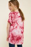 G4602-BERRY Criss-Cross Tie Dye T-Shirt Back