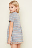 G5036 GREY MIX Striped Knit Tunic Back