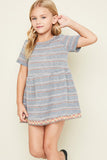 G5036 GREY MIX Striped Knit Tunic Alternate Angle