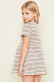 G5036 NATURAL MIX Striped Knit Tunic Back