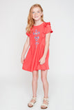 G5089 Tomato Girls Embroidered Ruffle Dress Full Body