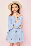 G5118 SKY Floral Cold Shoulder Dress Front