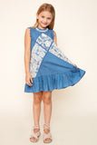 G5184 Denim Lace Insert Dress Full Body