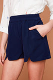 G5376 NAVY High Waist Shorts Alternate Angle