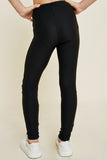 G5422-BLACK Lace Cut-Out Brushed Leggings Back