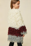 G5747 BURGUNDY Shaggy Knit Coat Editorial