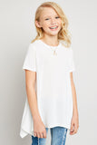 G5817 OFF WHITE Raw Edge Tunic Tunic Top Alternate Angle