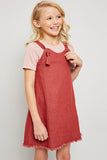 G6075 MARSALA Denim Overall Dress Side