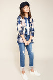 G6098 INK BLUE Sheer Floral Jacket Overlay Alternate Angle