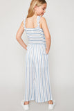 G6152 DUSTY BLUE Striped Palazzo Jumper Back