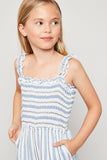 G6152 DUSTY BLUE Striped Palazzo Jumper Alternate Angle