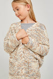 G6278-CAPPUCCINO Textured Dolman Sleeve Cardigan Alternate Angle