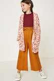 G6278-MAUVE MIX Textured Dolman Sleeve Cardigan Full Body