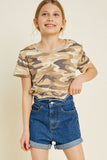 G7072-GREEN MIX Camo Short Sleeve T-Shirt Back