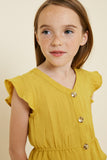 G7496-HONEY Button-Down Tiered Ruffle Hem Top Alternate Angle