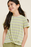 Stripe Twist Hem Top