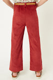 G7978-BERRY Corduroy Wide Leg Pants Back