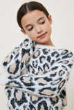 G8019-IVORY Leopard Mohair Sweater Alternate Angle