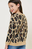 G8019-TAN Leopard Mohair Sweater Back